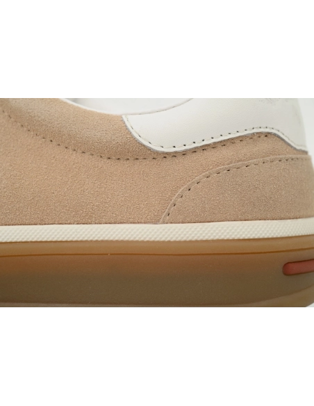 Loro Piana Tennis Walk Sneaker Suede Calf Split Brown And White