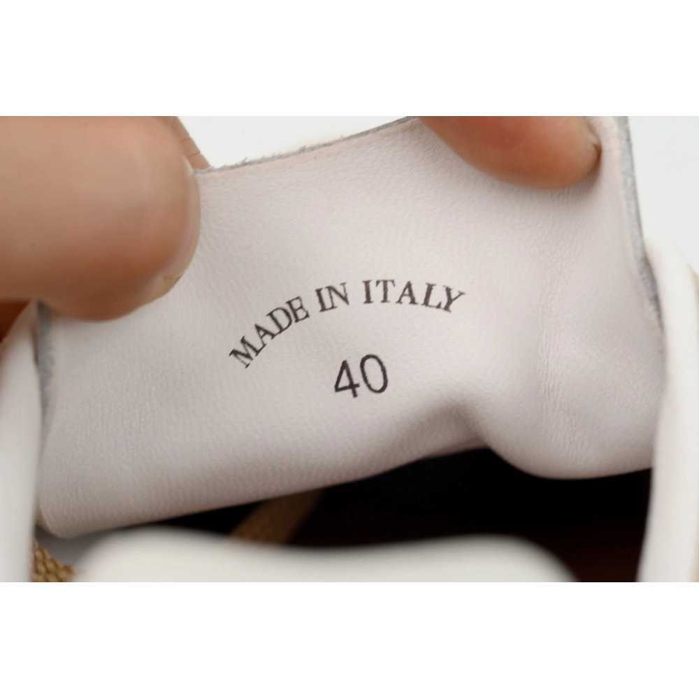 Loro Piana Tennis Walk Sneaker Suede Calf Split Brown And White