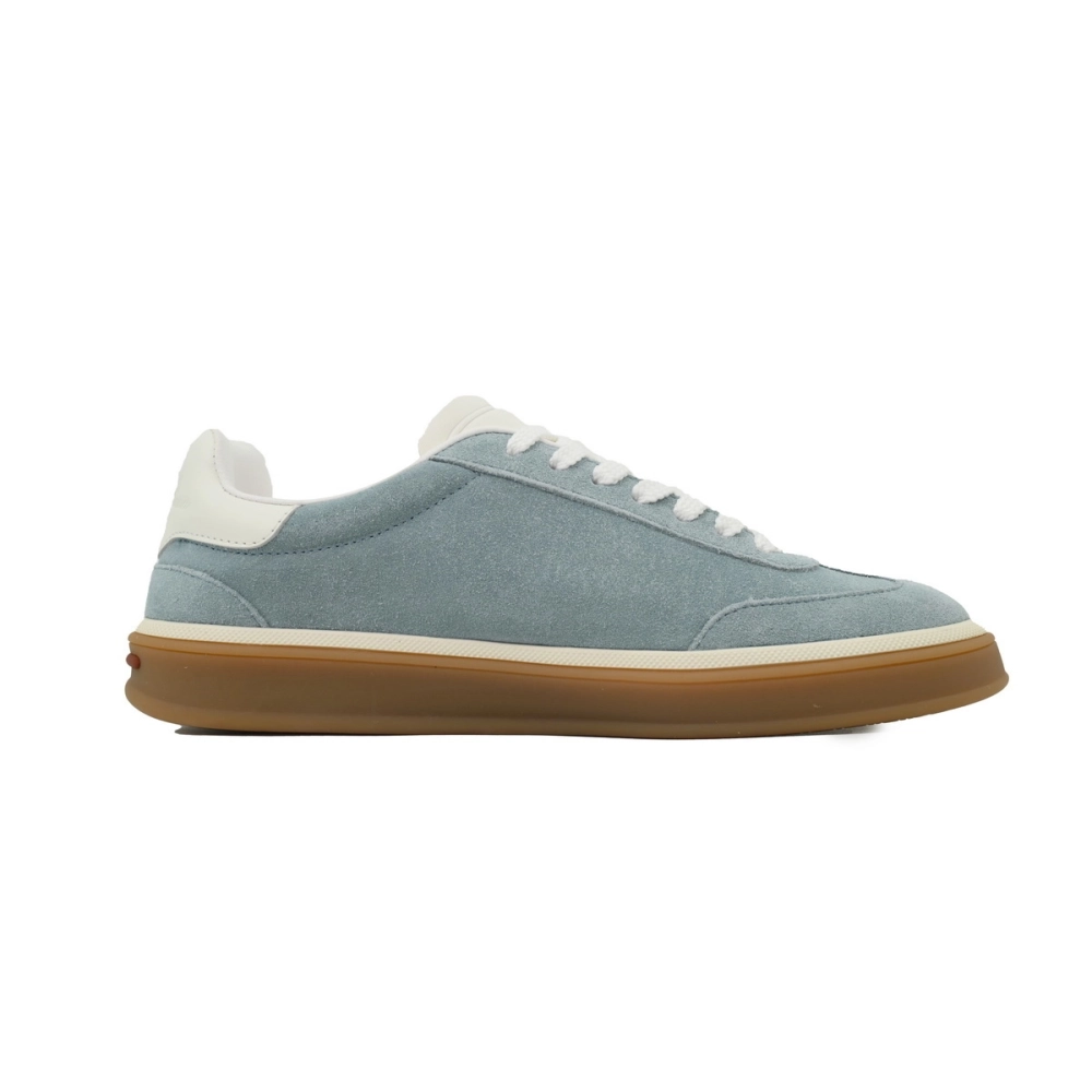 Loro Piana Tennis Walk Sneaker Suede Calf Split Blue And White