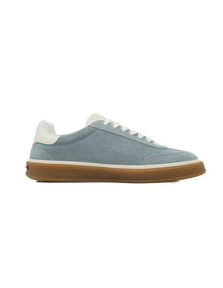 Loro Piana Tennis Walk Sneaker Suede Calf Split Blue And White