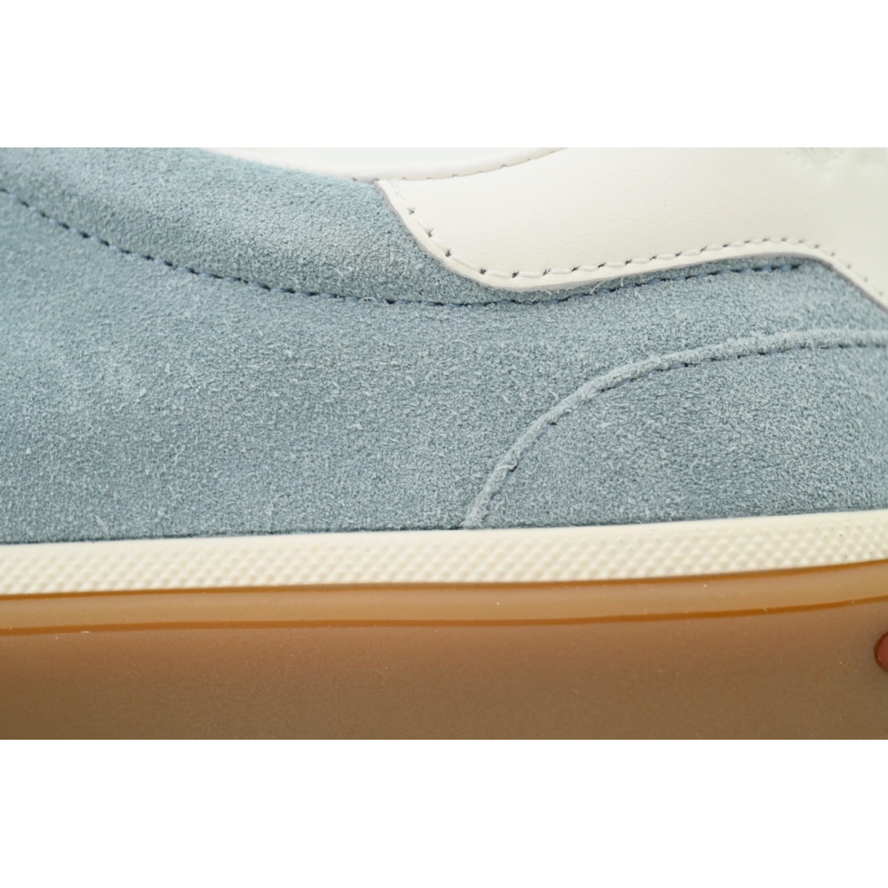 Loro Piana Tennis Walk Sneaker Suede Calf Split Blue And White