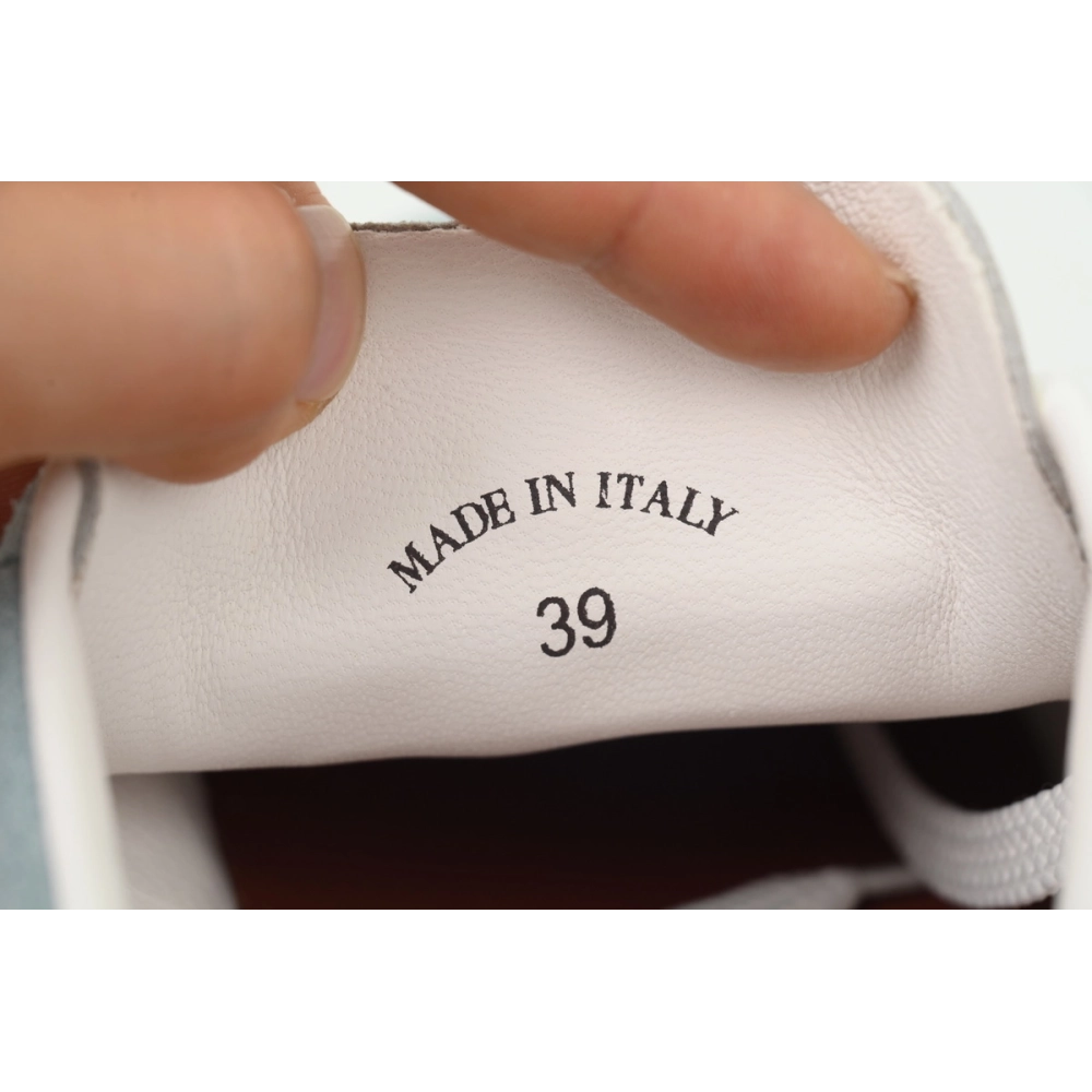 Loro Piana Tennis Walk Sneaker Suede Calf Split Blue And White