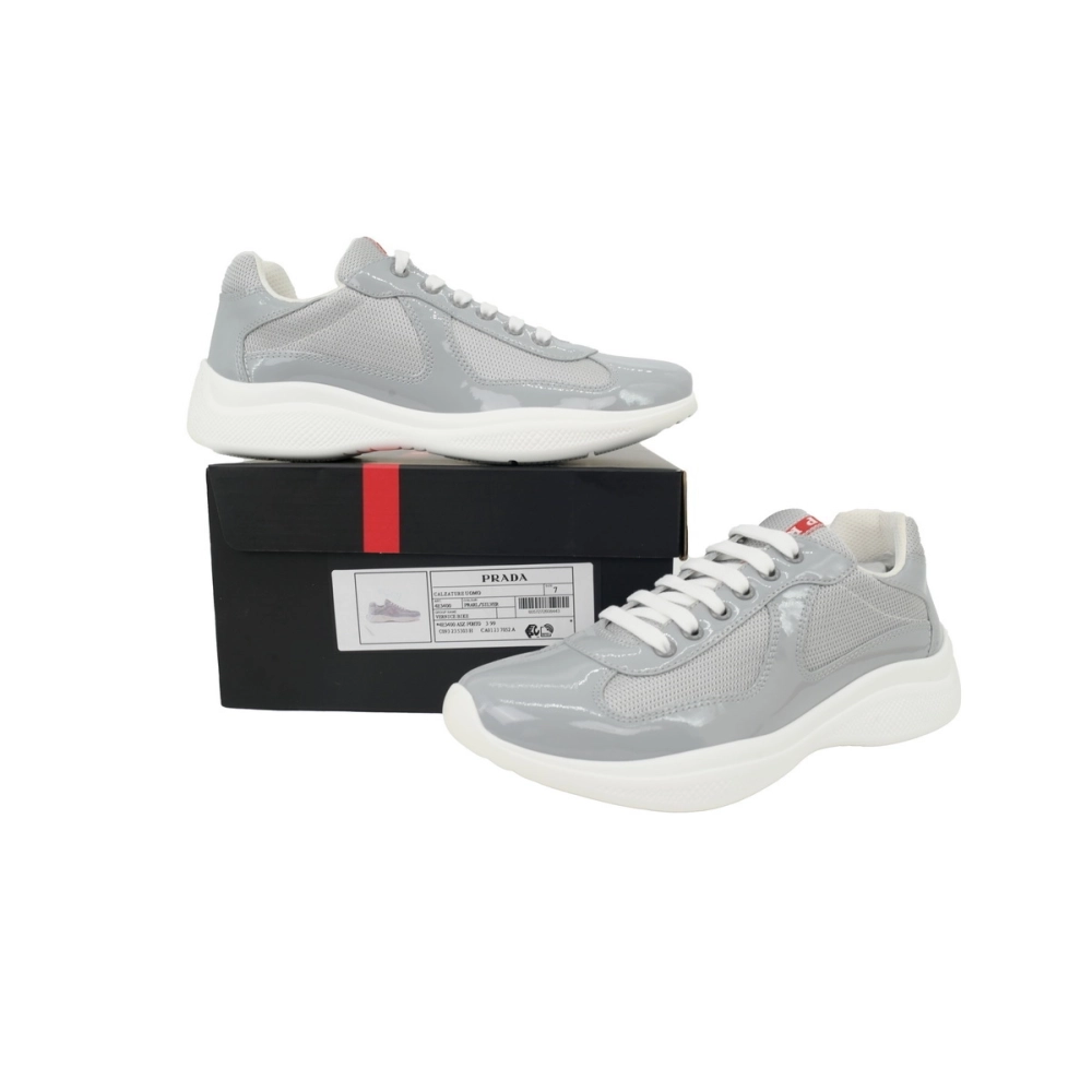 Prada Patent Grey White