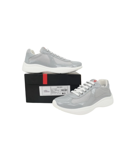 Prada Patent Grey White