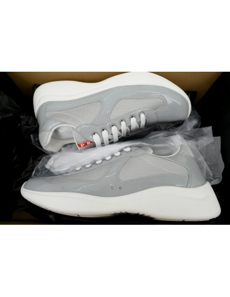 Prada Patent Grey White