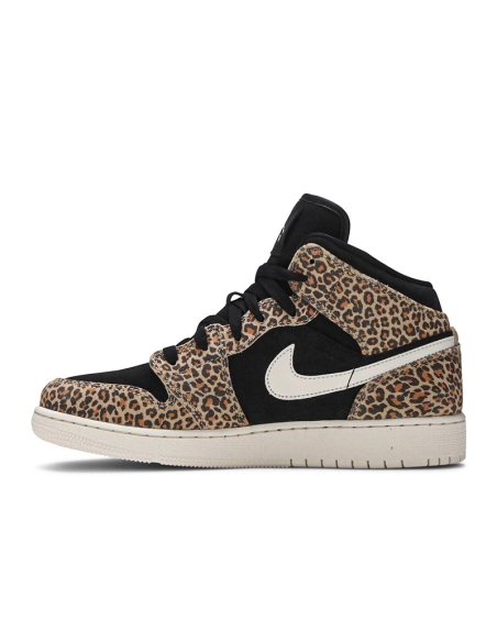 AIR JORDAN 1 MID SE GS LEOPARD BQ6931 021,AIR JORDAN 1 MID,Air Jordan