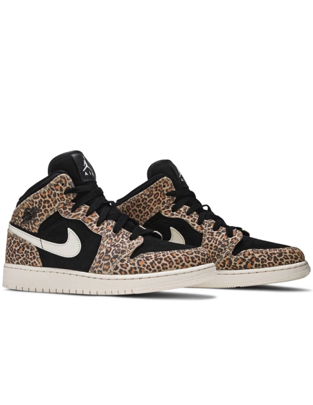 AIR JORDAN 1 MID SE GS LEOPARD BQ6931 021,AIR JORDAN 1 MID,Air Jordan