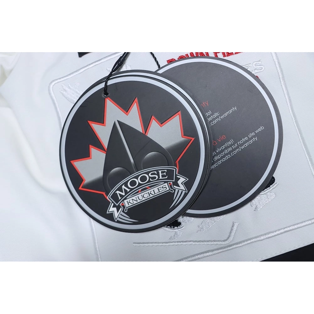 Moose Knuckless Classic Womens Down Jacket with Pom-Pom Front TSK2,Moose Knuckles