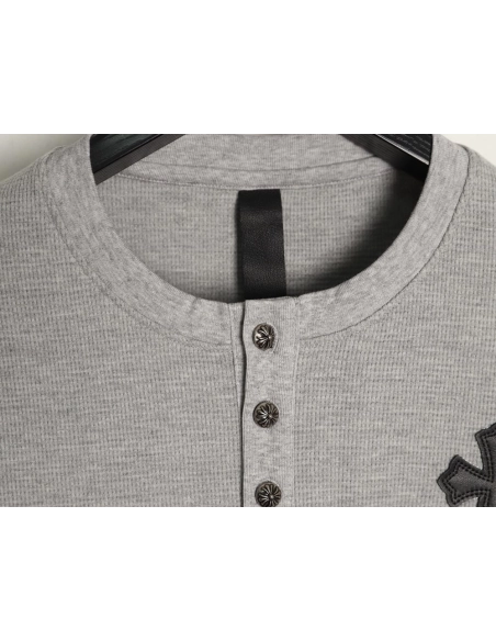 Chrome Hearts Cross Leather Label Waffle Long-Sleeve,Chrome Hearts