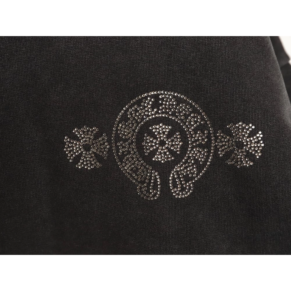 Chrome Hearts Distressed Horseshoe Sanskrit Silver Foil Sweatshirt TSK1,Chrome Hearts