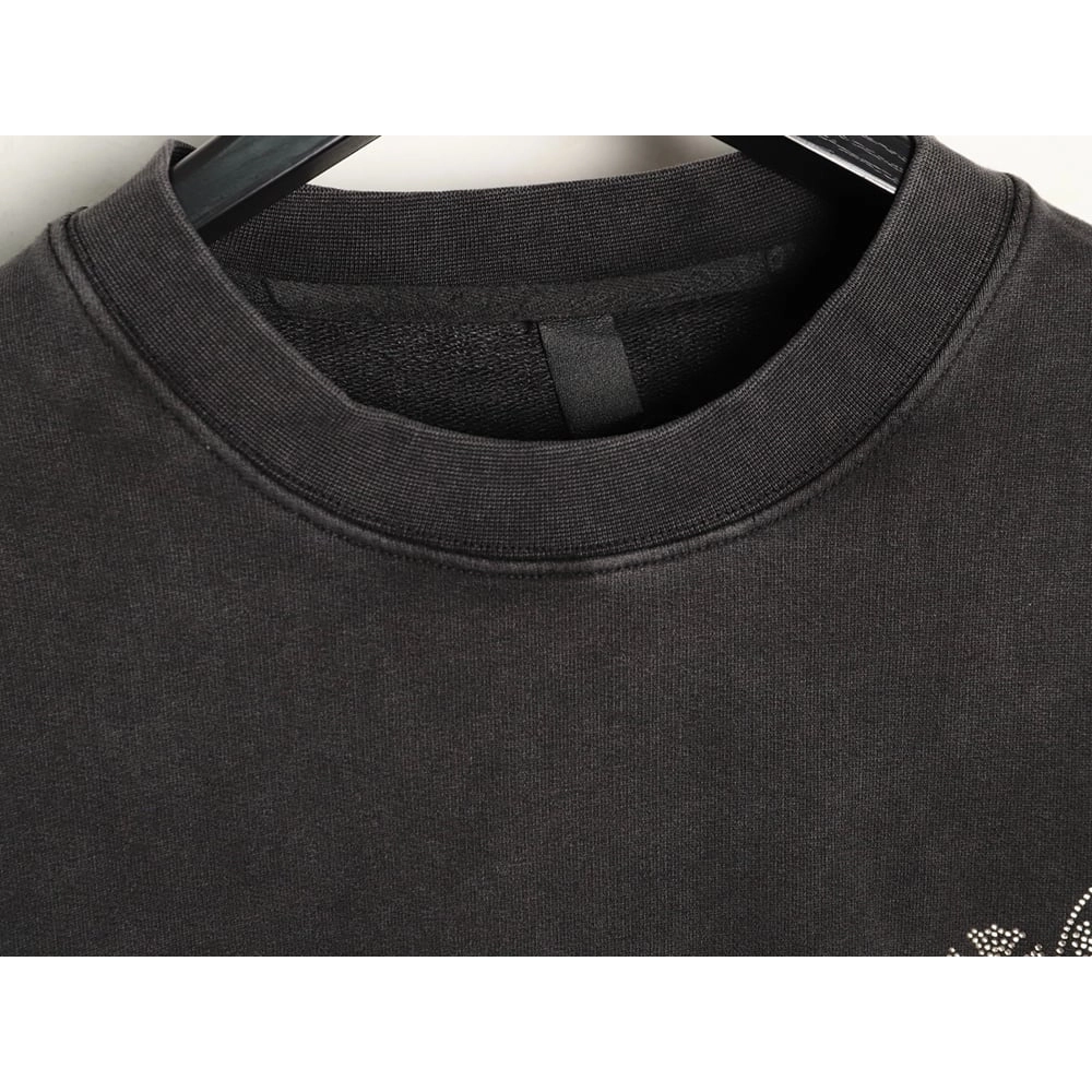 Chrome Hearts Distressed Horseshoe Sanskrit Silver Foil Sweatshirt TSK1,Chrome Hearts