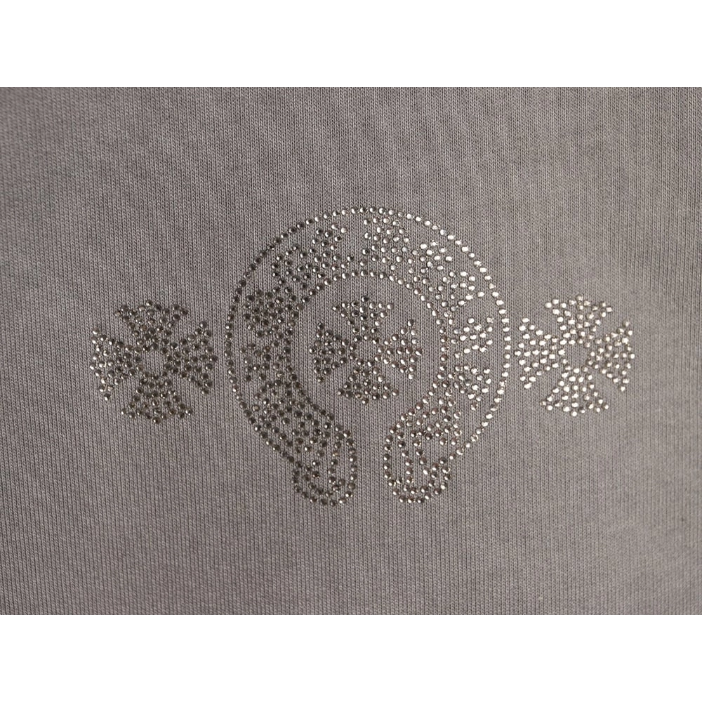 Chrome Hearts Distressed Horseshoe Sanskrit Silver Foil Sweatshirt,Chrome Hearts
