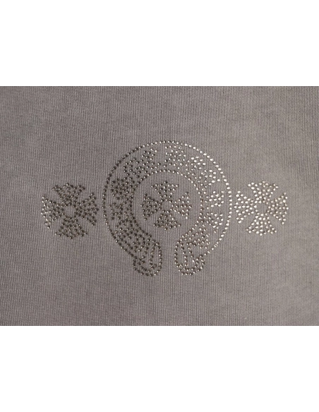 Chrome Hearts Distressed Horseshoe Sanskrit Silver Foil Sweatshirt,Chrome Hearts