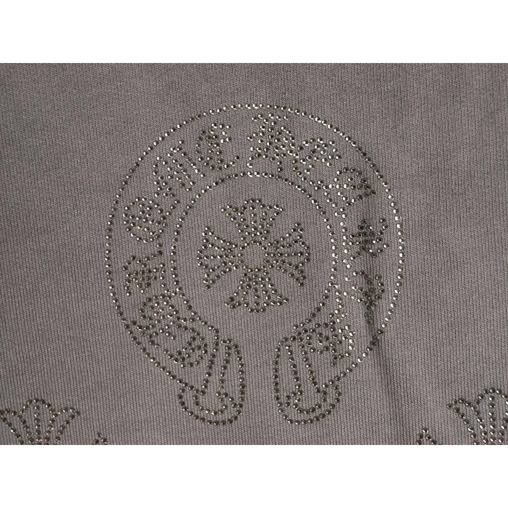 Chrome Hearts Distressed Horseshoe Sanskrit Silver Foil Sweatshirt,Chrome Hearts