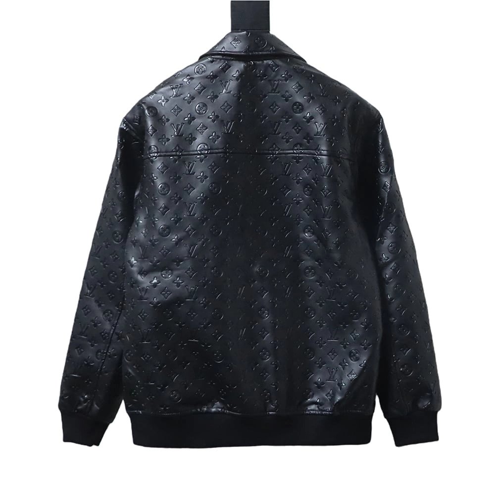 Louis Vuitton all-logo embossed leather jacket,Louis Vuitton