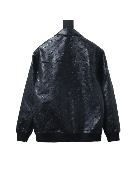 Louis Vuitton all-logo embossed leather jacket,Louis Vuitton