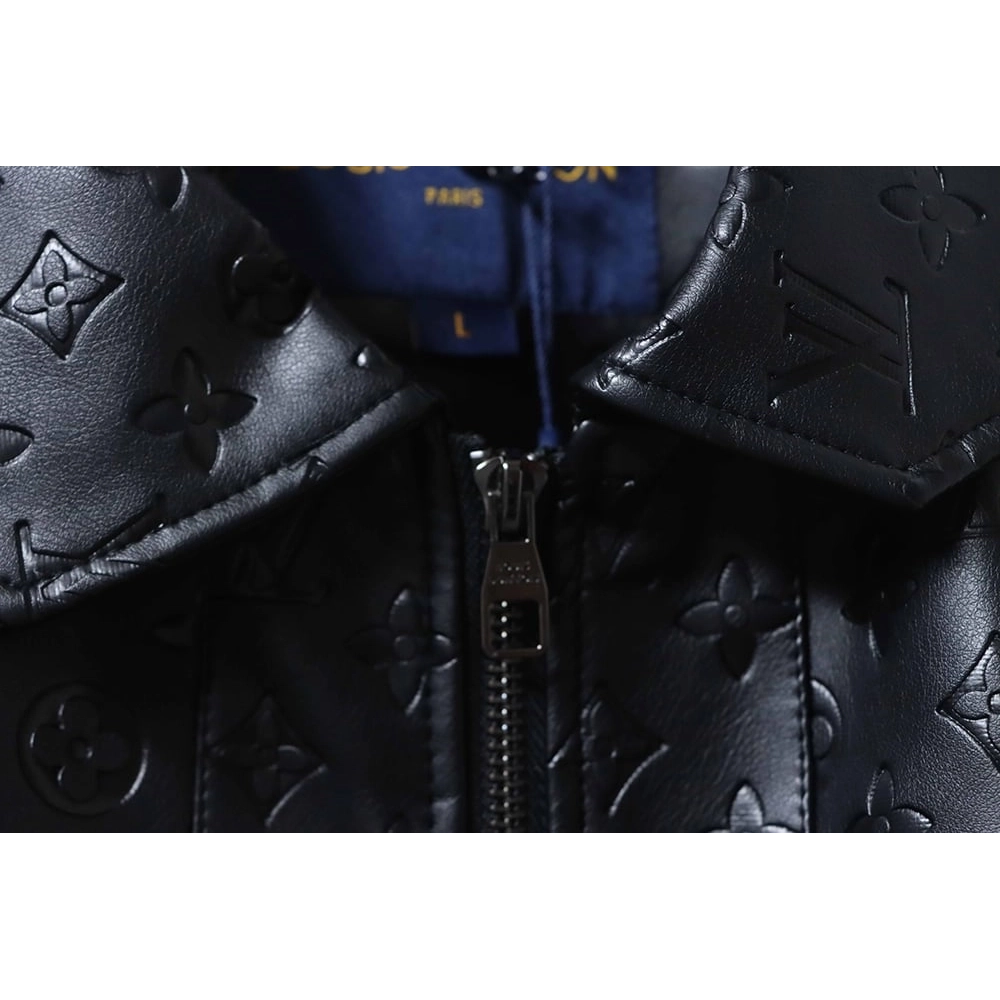 Louis Vuitton all-logo embossed leather jacket,Louis Vuitton