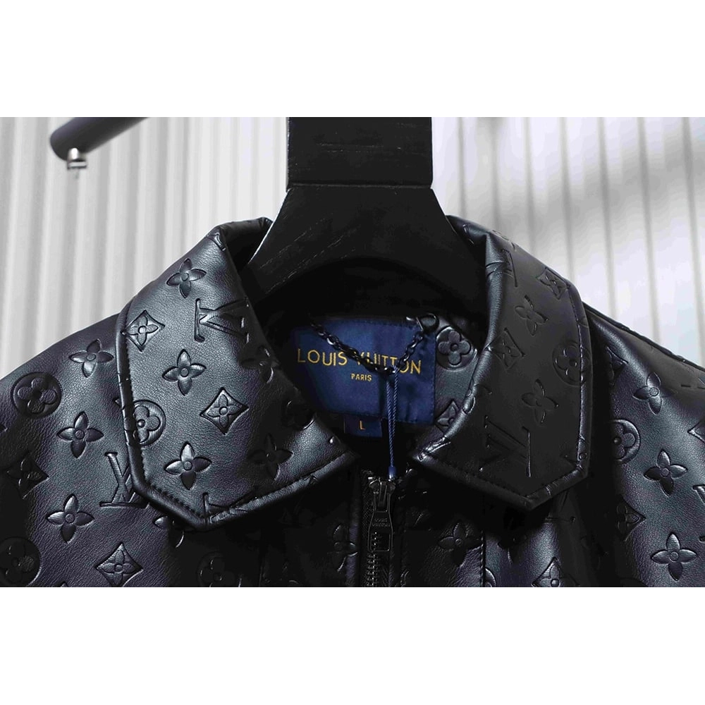 Louis Vuitton all-logo embossed leather jacket,Louis Vuitton