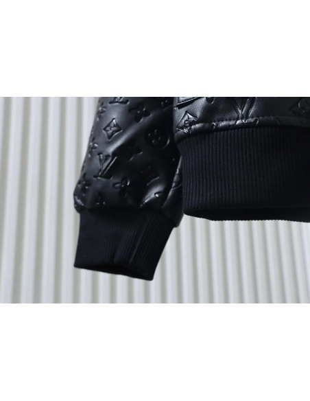 Louis Vuitton all-logo embossed leather jacket,Louis Vuitton