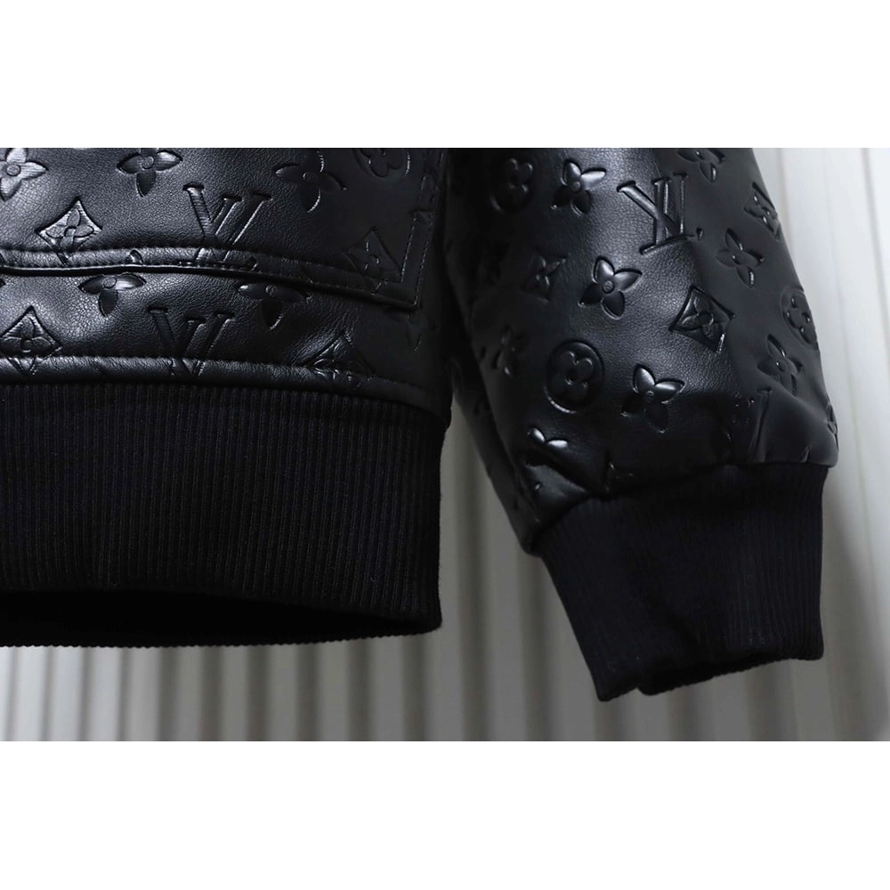 Louis Vuitton all-logo embossed leather jacket,Louis Vuitton