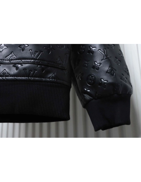 Louis Vuitton all-logo embossed leather jacket,Louis Vuitton