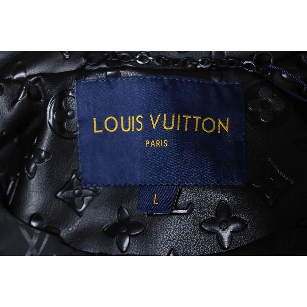 Louis Vuitton all-logo embossed leather jacket,Louis Vuitton