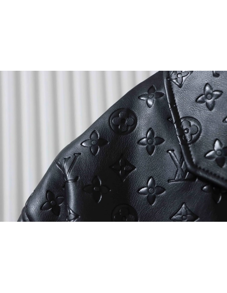 Louis Vuitton all-logo embossed leather jacket,Louis Vuitton
