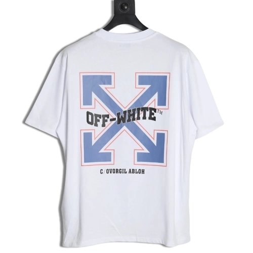 Off-white blue arrow letter print short-sleeved shirt,Off White