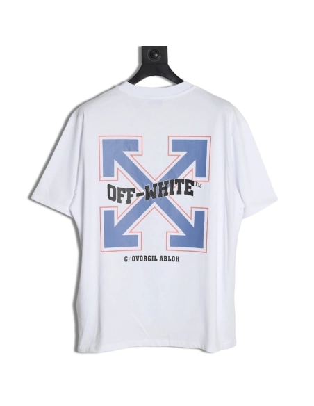 Off-white blue arrow letter print short-sleeved shirt,Off White