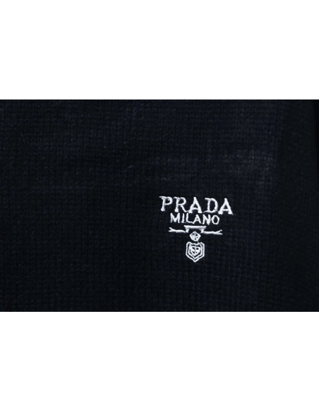 Prada Embroidered Logo Zip-Up Cardigan,Prada