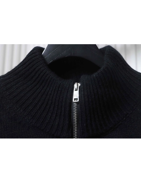 Prada Embroidered Logo Zip-Up Cardigan,Prada