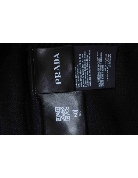 Prada Embroidered Logo Zip-Up Cardigan,Prada