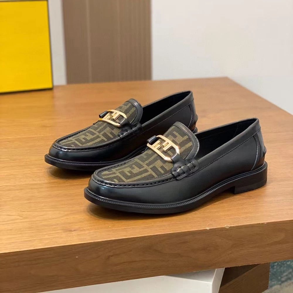 Fendi Orlock Black Leather Loafers,FENDI Sneakers