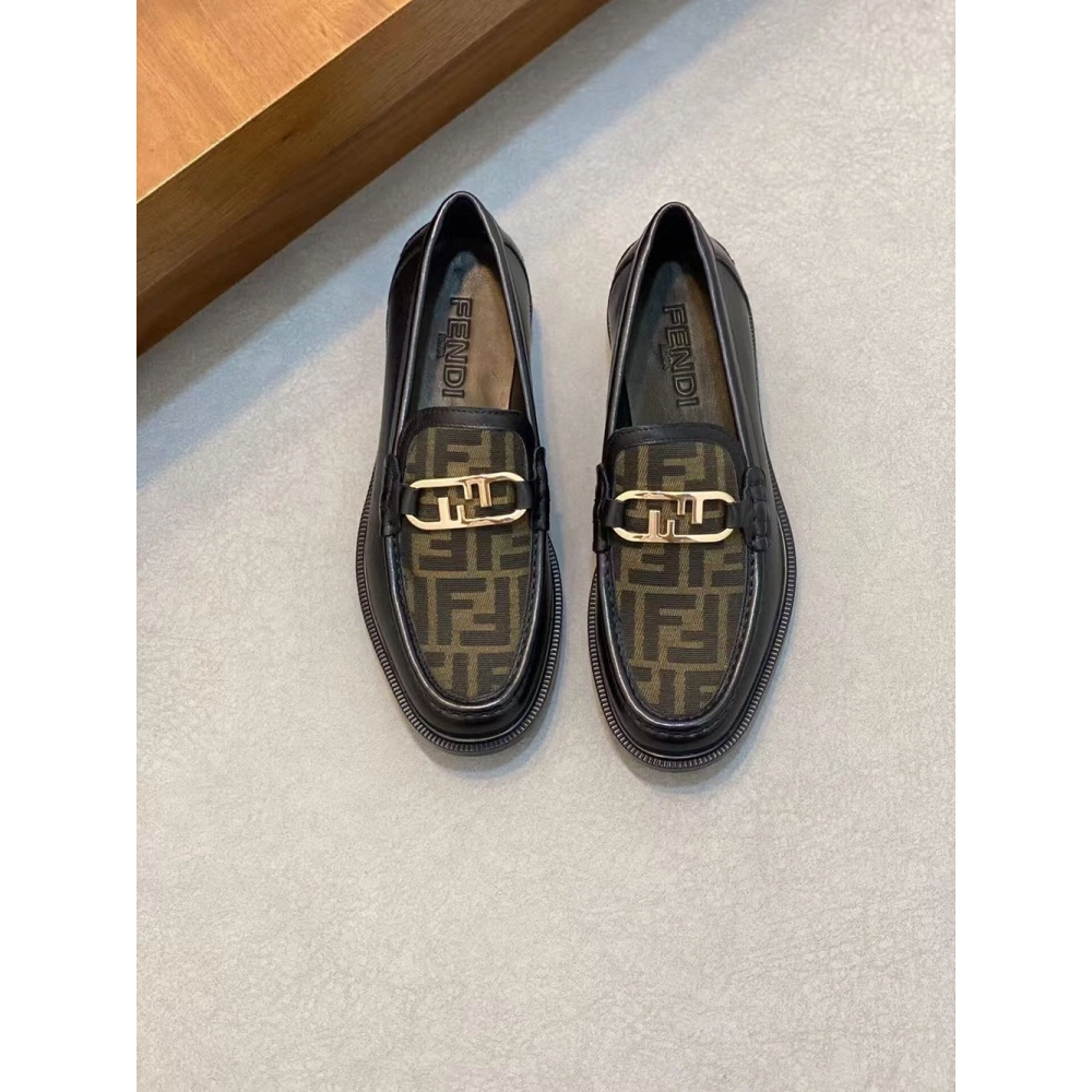Fendi Orlock Black Leather Loafers,FENDI Sneakers