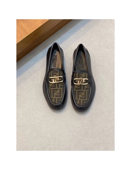 Fendi Orlock Black Leather Loafers,FENDI Sneakers