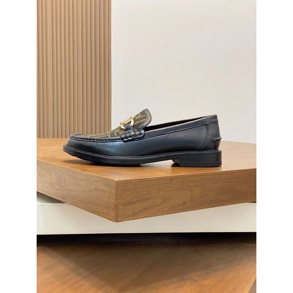 Fendi Orlock Black Leather Loafers,FENDI Sneakers