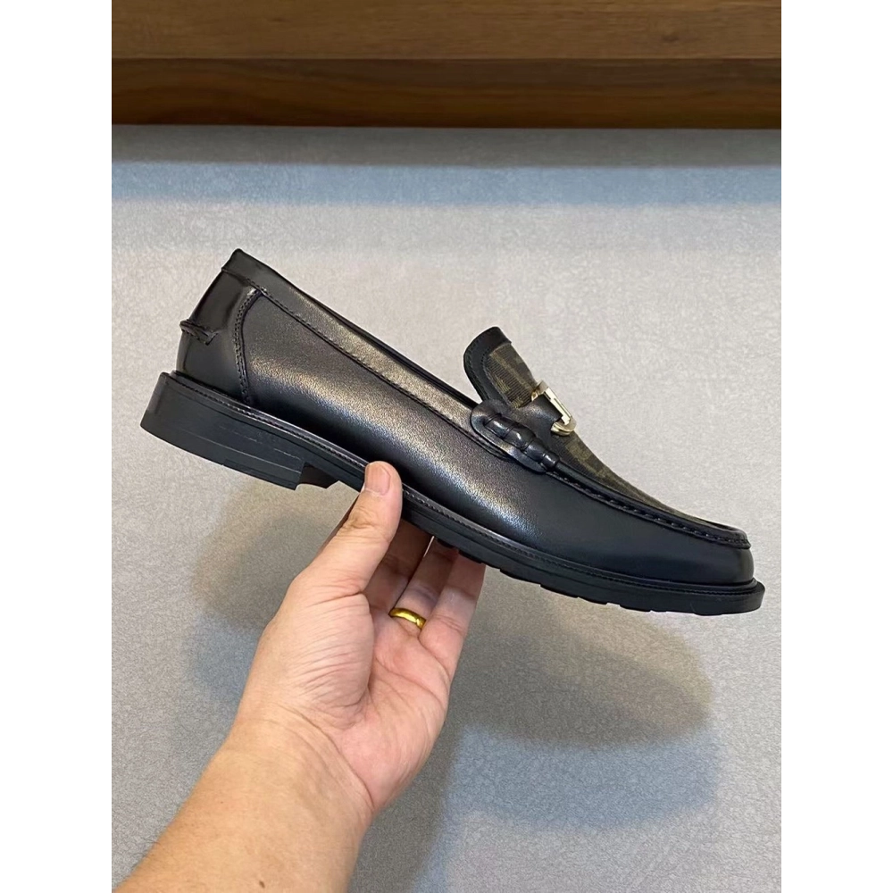 Fendi Orlock Black Leather Loafers,FENDI Sneakers