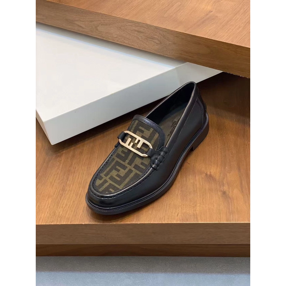 Fendi Orlock Black Leather Loafers,FENDI Sneakers