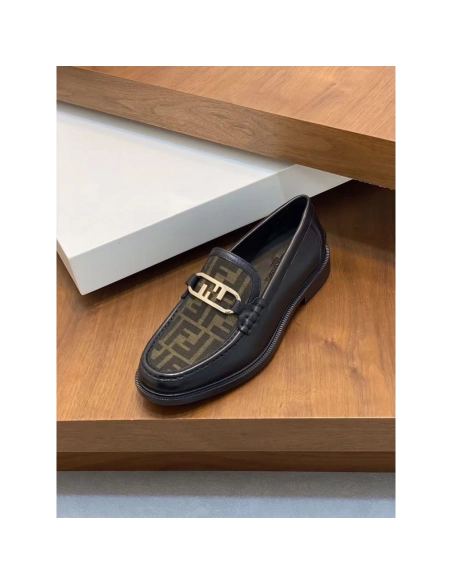 Fendi Orlock Black Leather Loafers,FENDI Sneakers
