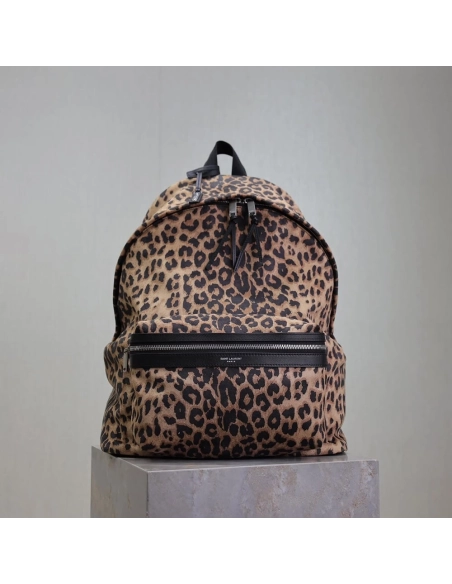 Saint Laurent leopard print velvet backpack 326865 30X38X17cm,Y.S.AINT Bags