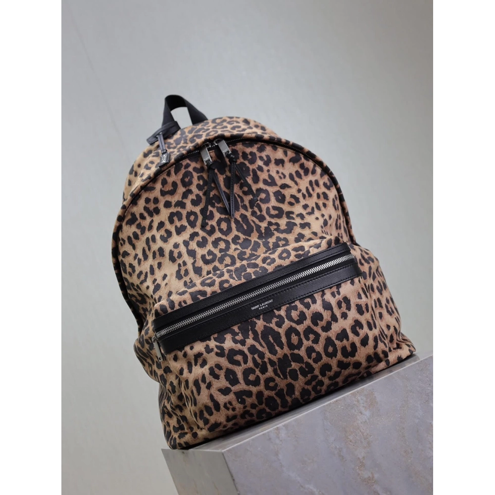 Saint Laurent leopard print velvet backpack 326865 30X38X17cm,Y.S.AINT Bags