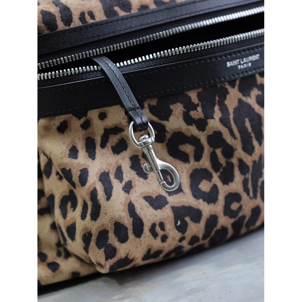 Saint Laurent leopard print velvet backpack 326865 30X38X17cm,Y.S.AINT Bags