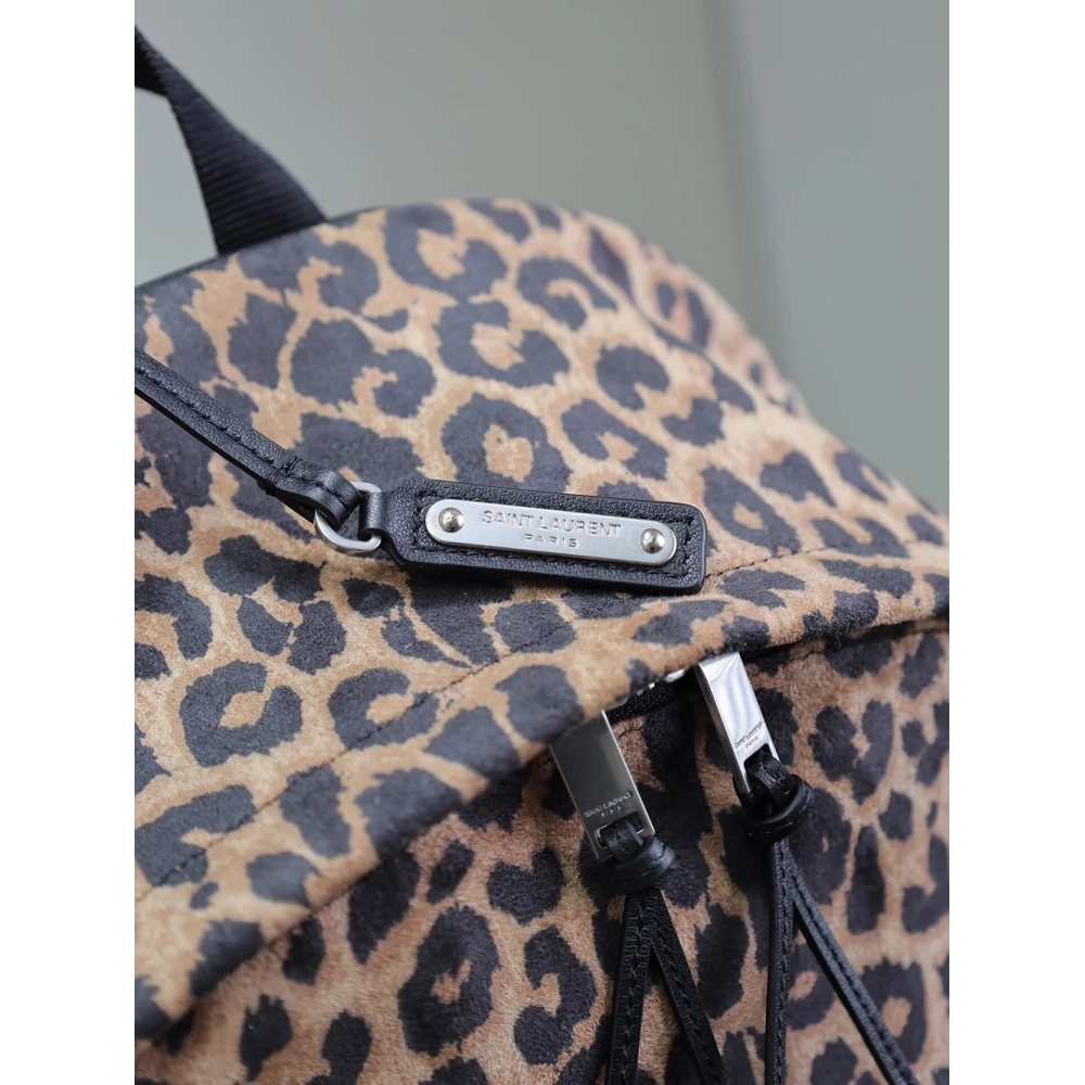 Saint Laurent leopard print velvet backpack 326865 30X38X17cm,Y.S.AINT Bags