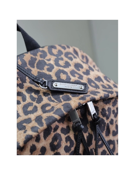 Saint Laurent leopard print velvet backpack 326865 30X38X17cm,Y.S.AINT Bags