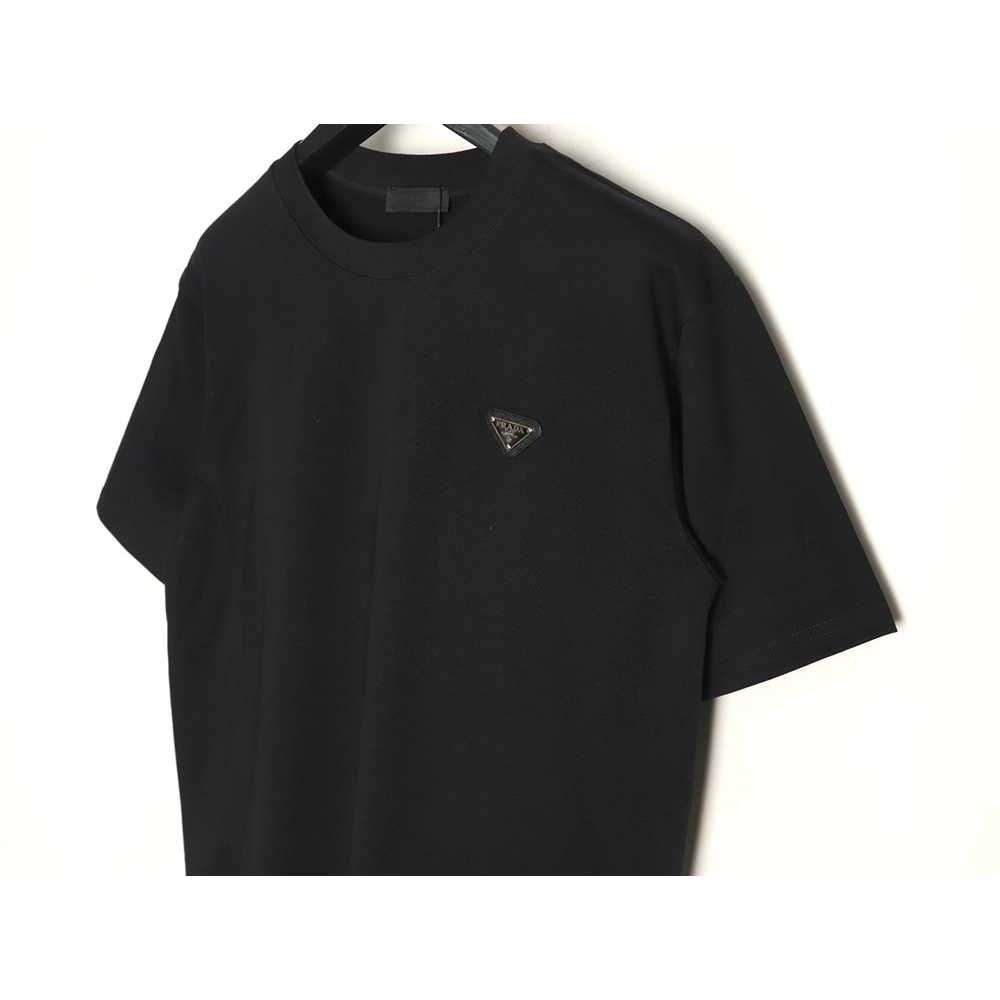 Prada with triangle logo and lettering on the chest T-shirt,Prada