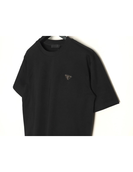 Prada with triangle logo and lettering on the chest T-shirt,Prada