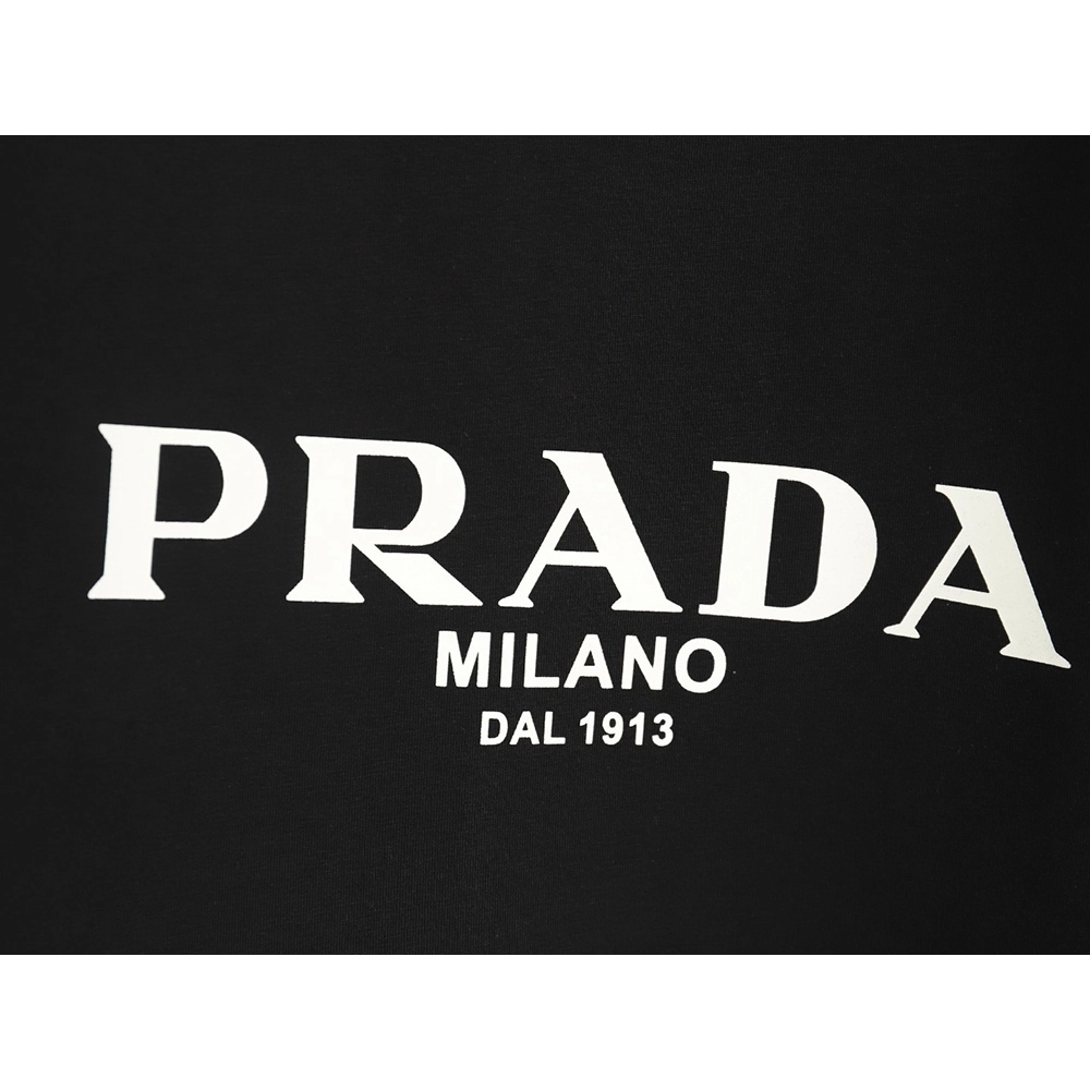 Prada with triangle logo and lettering on the chest T-shirt,Prada