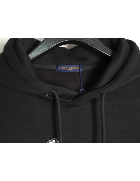 Louis Vuitton black and white floral hoodie,Louis Vuitton