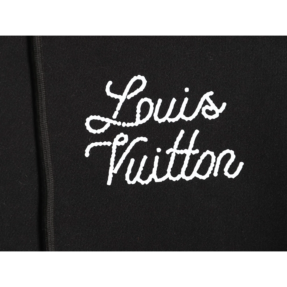 Louis Vuitton black and white floral hoodie,Louis Vuitton
