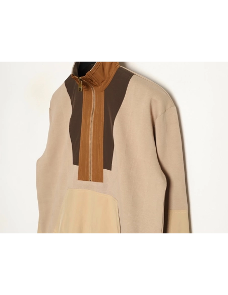 Louis Vuitton khaki half-zip stand-up collar sweatshirt,Louis Vuitton